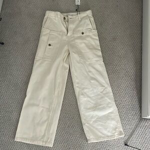 Zara girls white/cream cargo jeans